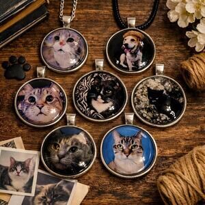 Custom Pet Photo Pendant | Personalized Memorial Jewelry